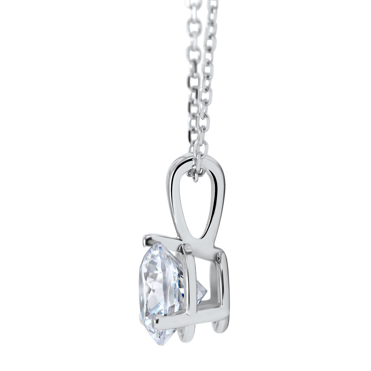 1/2 ct Solitaire Lab Grown Diamond Pendant available in 14K and Platinum (G-H, SI)