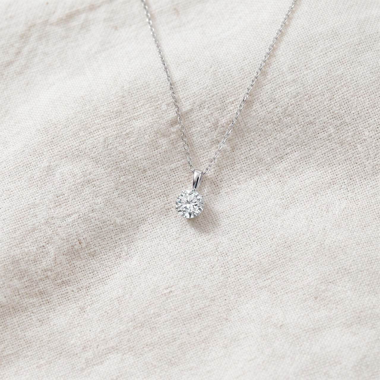 1/2 ct Solitaire Lab Grown Diamond Pendant available in 14K and Platinum (G-H, SI)