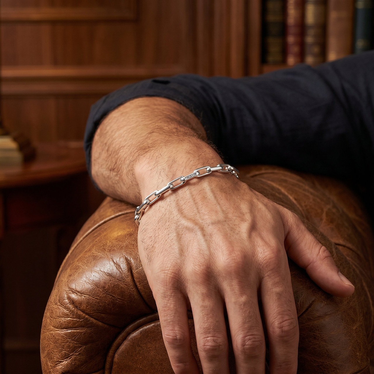 Men's Round Link 14k Gold (20gram) or Platinum (32gram) 5mm Bracelet 8.5"