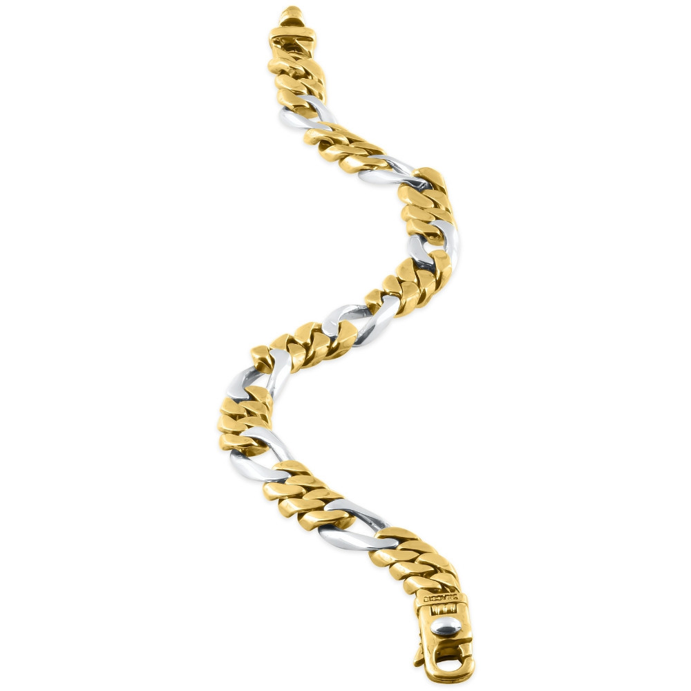 Men's Figaro Link 14k Gold (41gram) or Platinum (66gram) 8mm Bracelet 8.5"