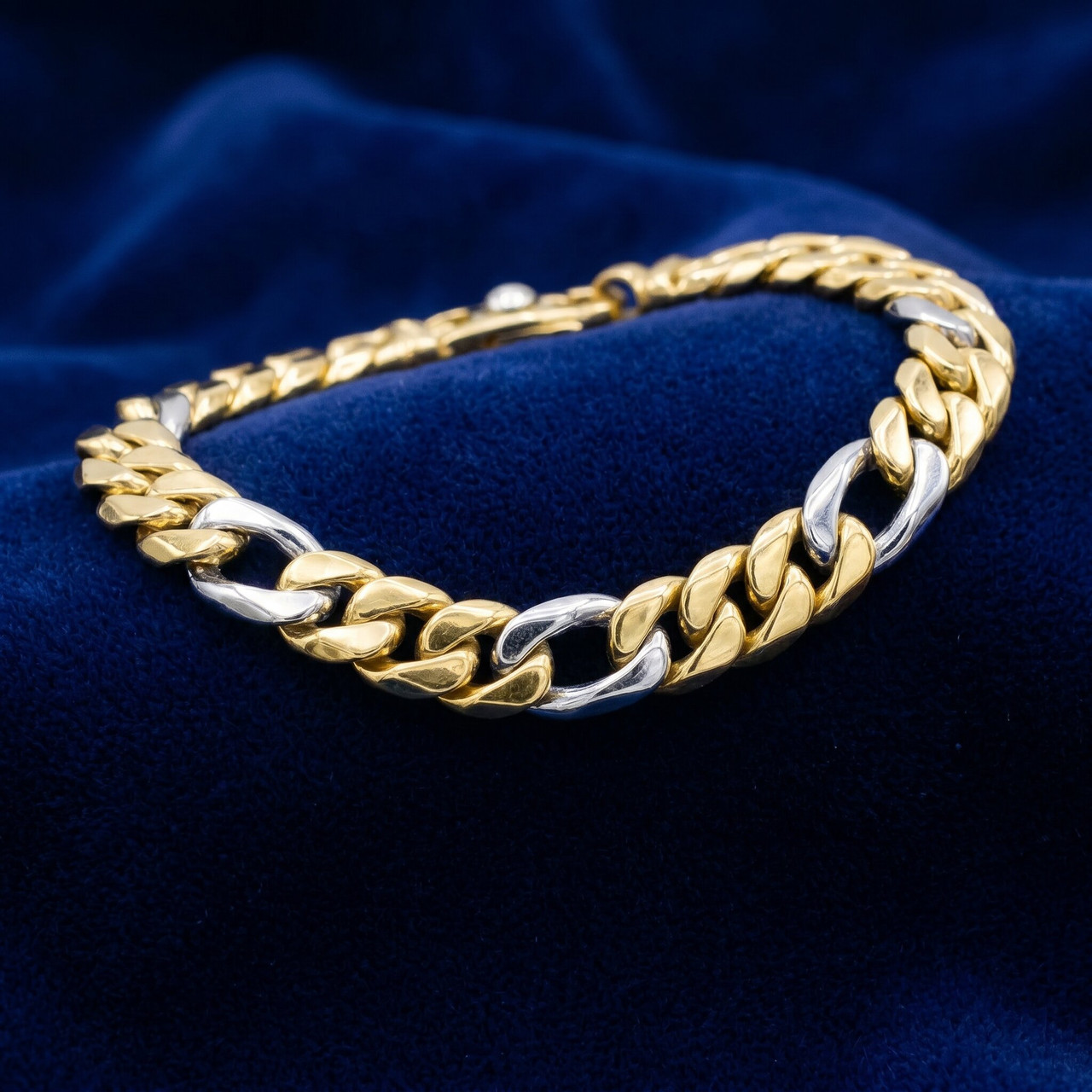 Men's Figaro Link 14k Gold (41gram) or Platinum (66gram) 8mm Bracelet 8.5"