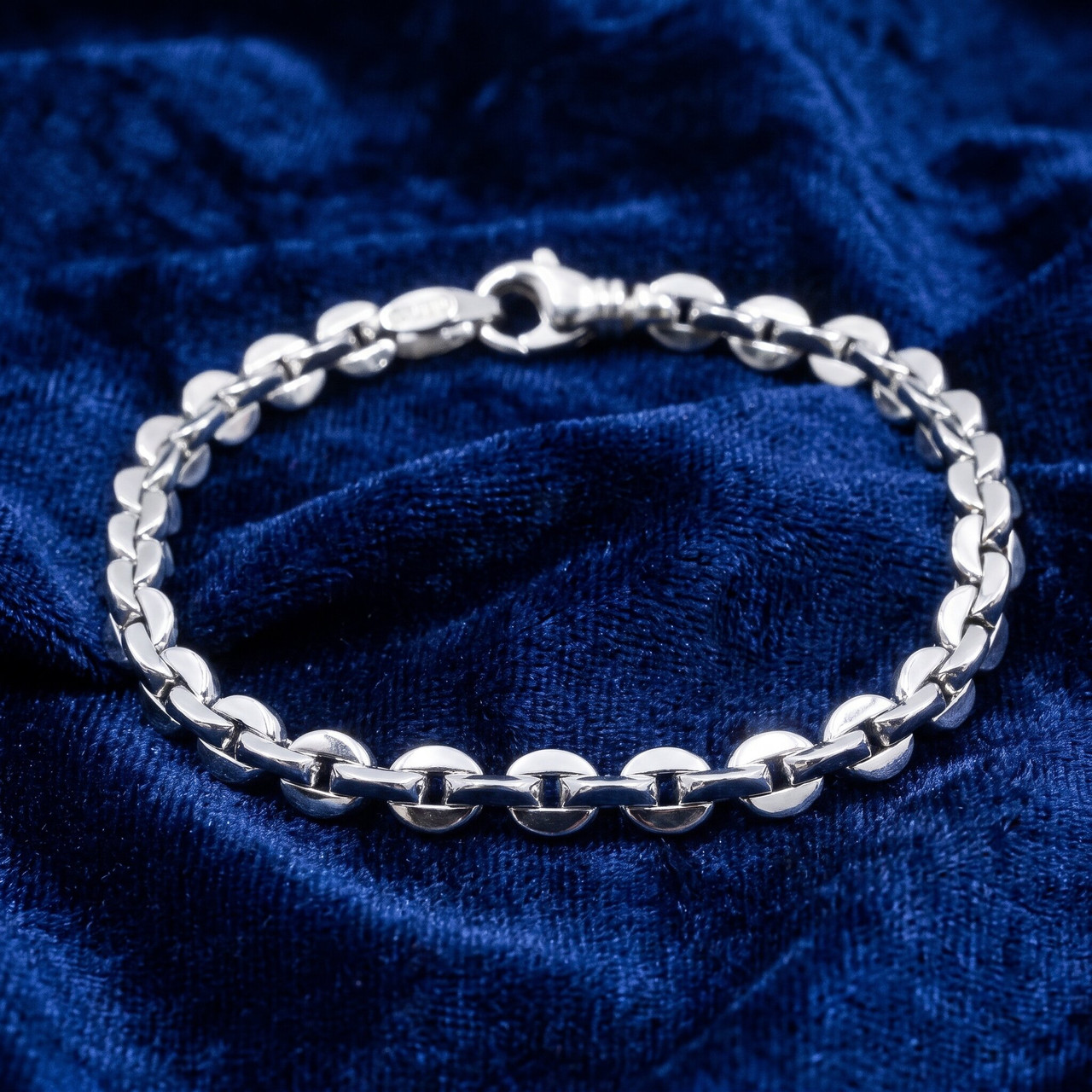 Men's Link 14k Gold (26gram) or Platinum (41gram) 6.5mm Bracelet 8.5"