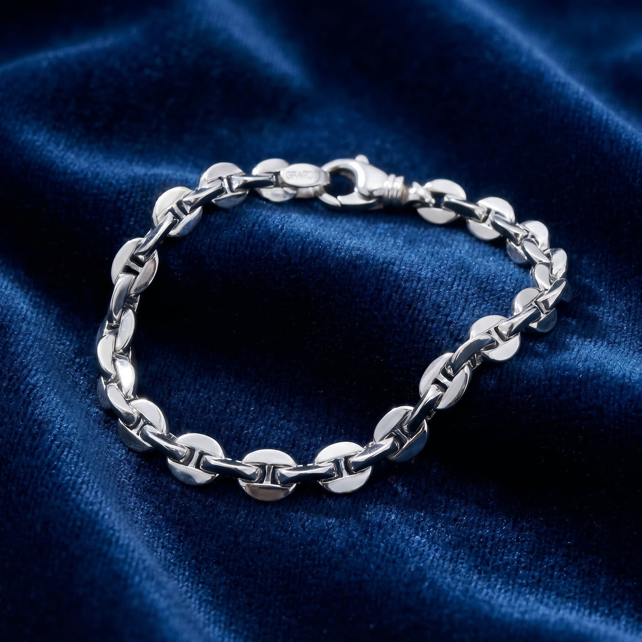 Men's Link 14k Gold (26gram) or Platinum (41gram) 6.5mm Bracelet 8.5"