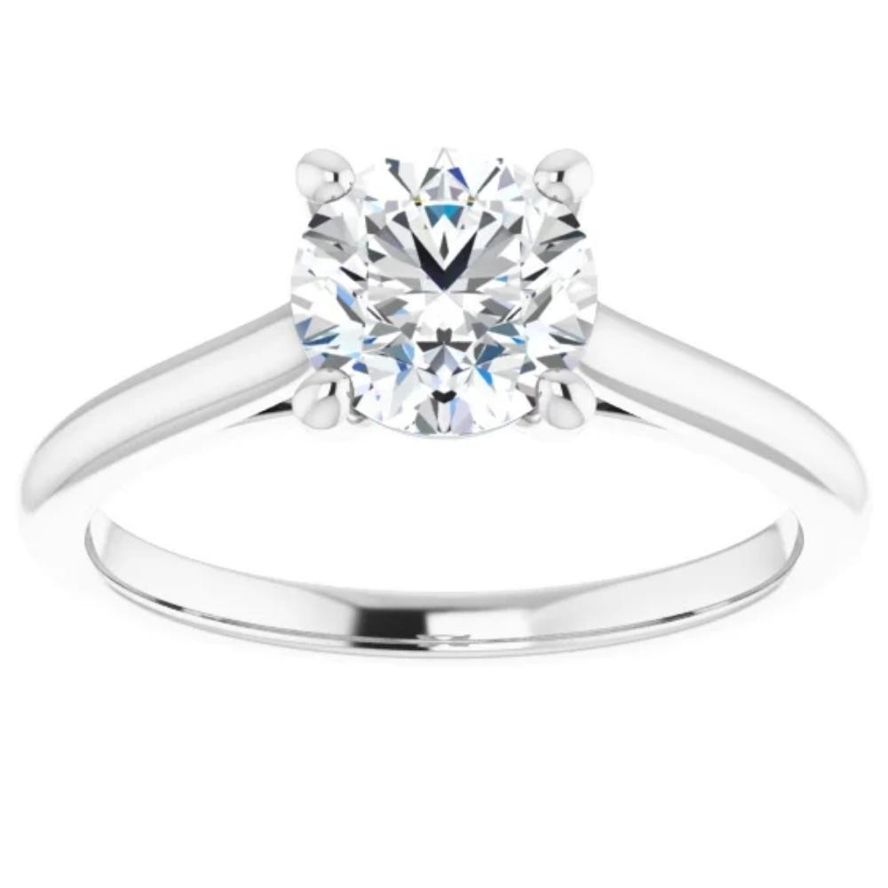1ct Round Diamond Solitaire 14k Rose & White Gold Engagement Ring Lab Grown (G-H, VS)