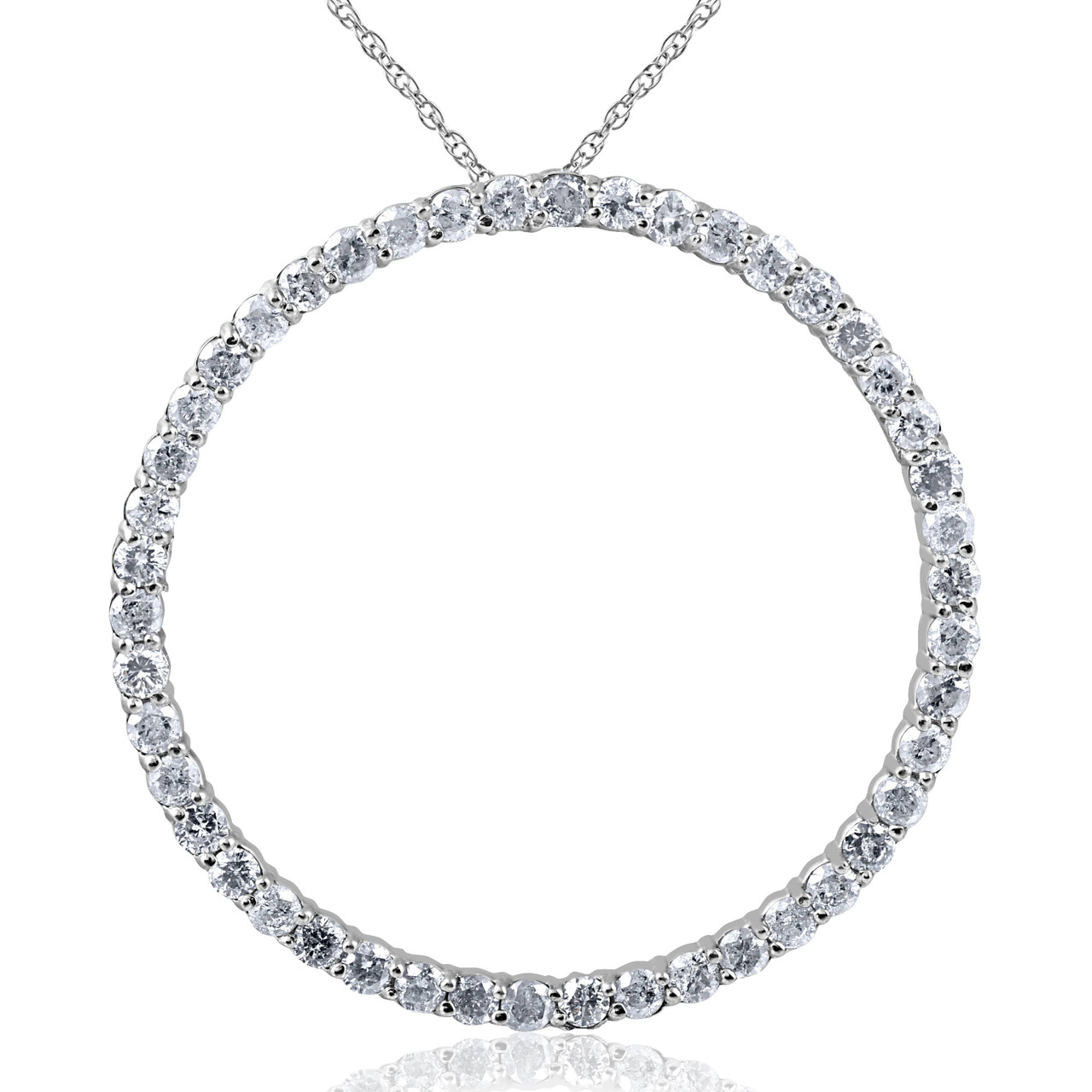 10K white gold and 20 points diamonds necklace - 18