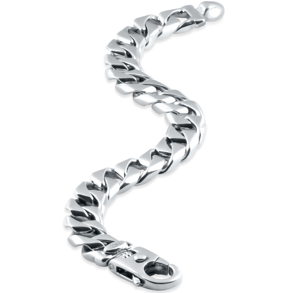 Men's Curb Link 14k Gold (63gram) or Platinum (101gram) 10.5mm Bracelet 8.5"