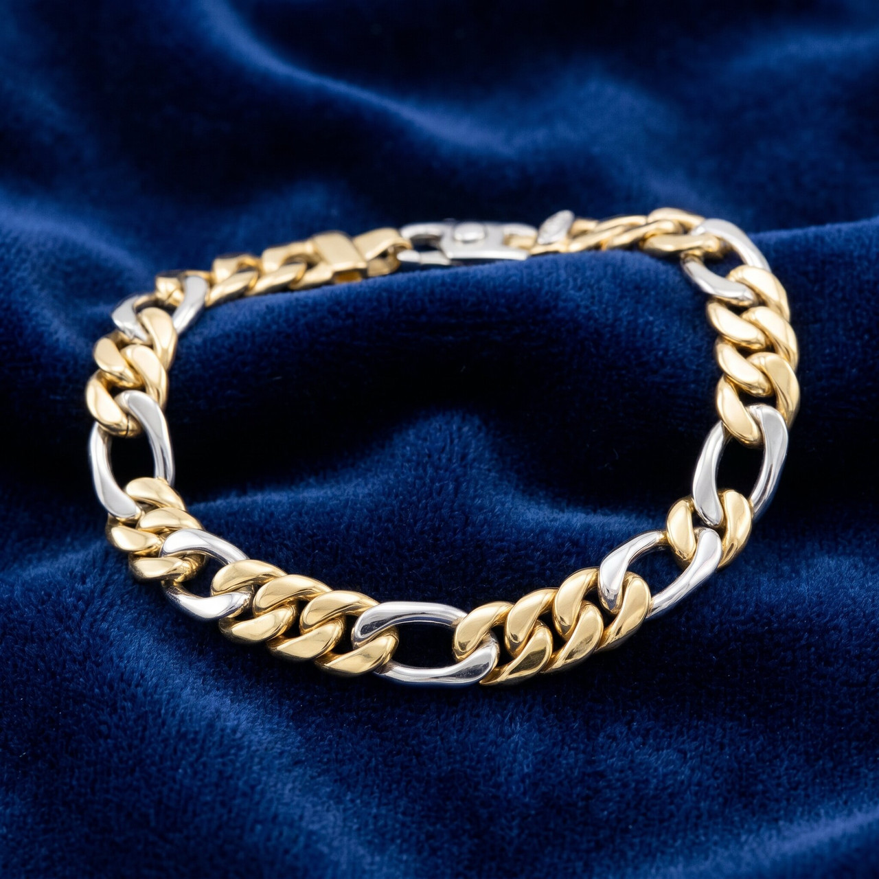 Men's Figaro Link 14k Gold (43gram) or Platinum (69gram) 8mm