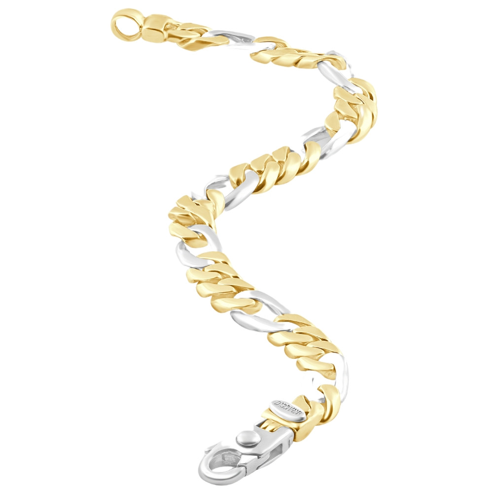 Men's Figaro Link 14k Gold (43gram) or Platinum (69gram) 8mm Bracelet 8.5"