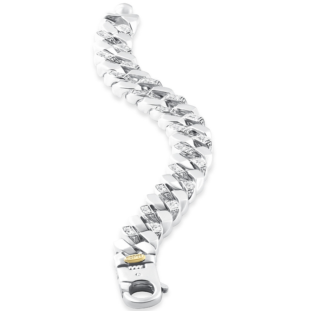 Men's Designed 14k Gold (115gram) or Platinum (186gram) 14.5mm Bracelet 8.75"