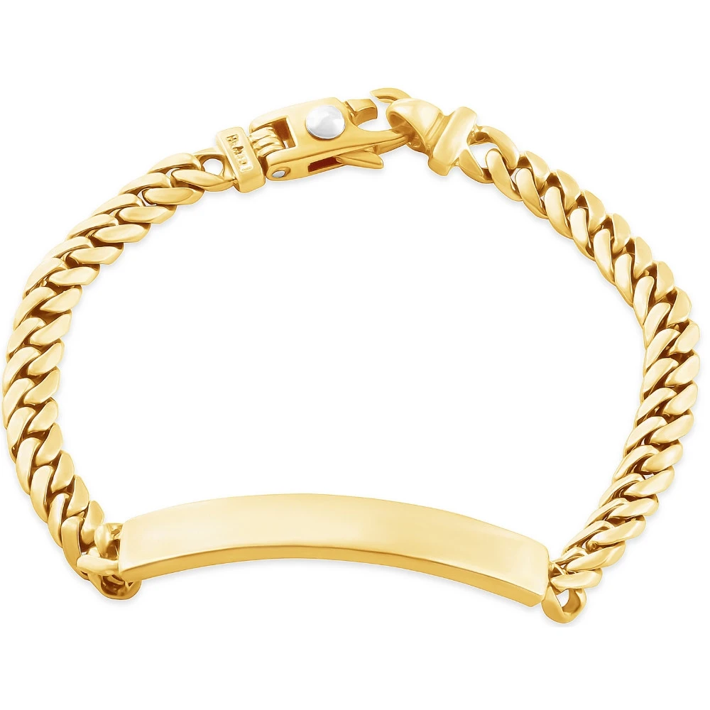 Men's Cuffed Link 14k Gold (29gram) or Platinum (47gram) 6-8mm Bracelet 8.5"