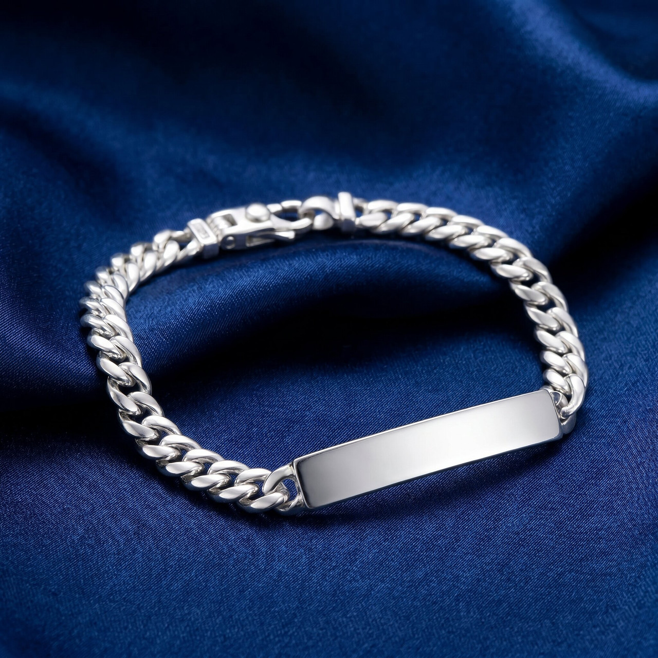 Men's Cuffed Link 14k Gold (38gram) or Platinum (61gram) 6.5-9mm Bracelet 8.5"