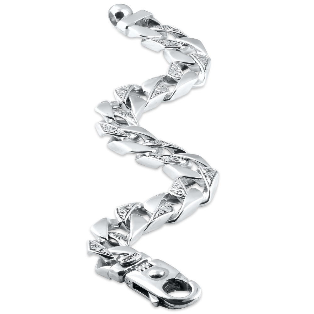 Men's Designed 14k Gold (66gram) or Platinum (106gram) Link Bracelet 8.5"