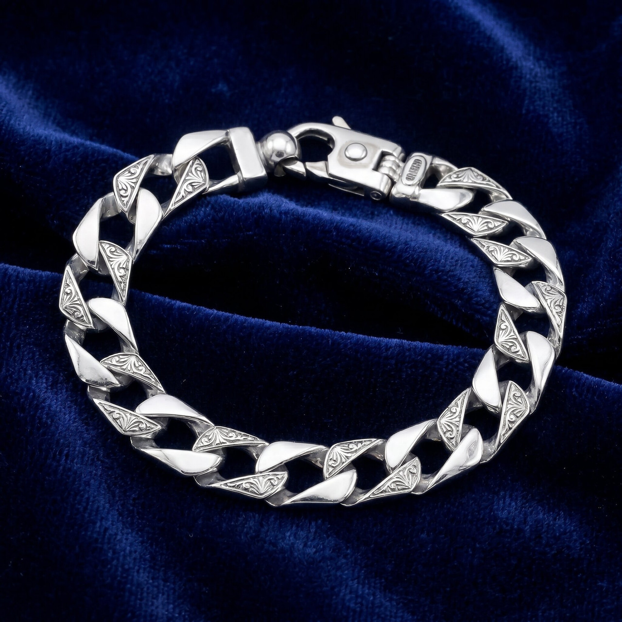 Men's Designed 14k Gold (66gram) or Platinum (106gram) Link Bracelet 8.5"