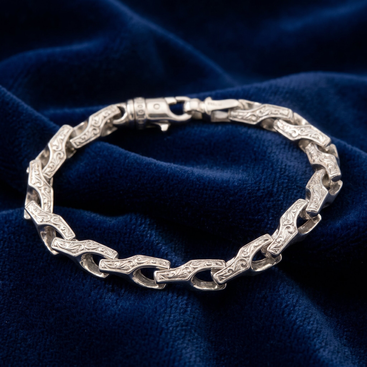 Men's Designed 14k Gold (45gram) or Platinum (73gram) Link Bracelet 8.5"