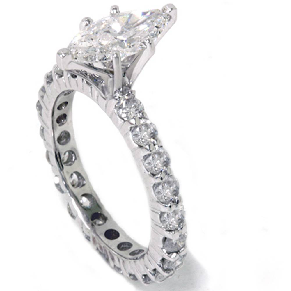 2 1/2Ct Marquise Lab Grown Diamond Engagement Eternity Ring (G-H, VS)