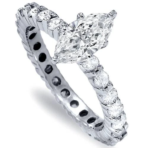 2 1/2Ct Marquise Lab Grown Diamond Engagement Eternity Ring (G-H, VS)