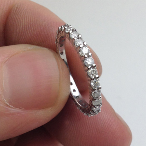 1ct Diamond Eternity Wedding Ring in 14k White, Yellow, Rose Gold, or Platinum