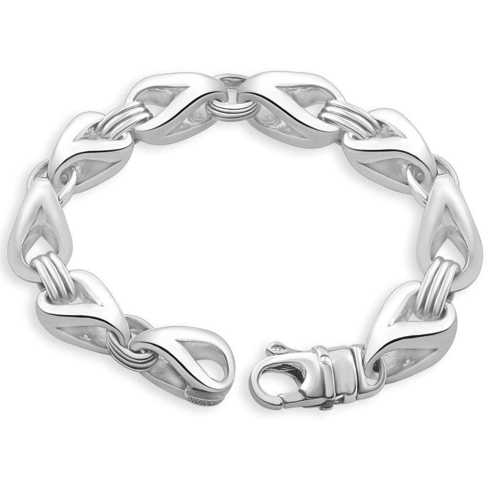 Men's 14k Gold (160gram) or Platinum (257gram) 13.5mm Link Bracelet 9"