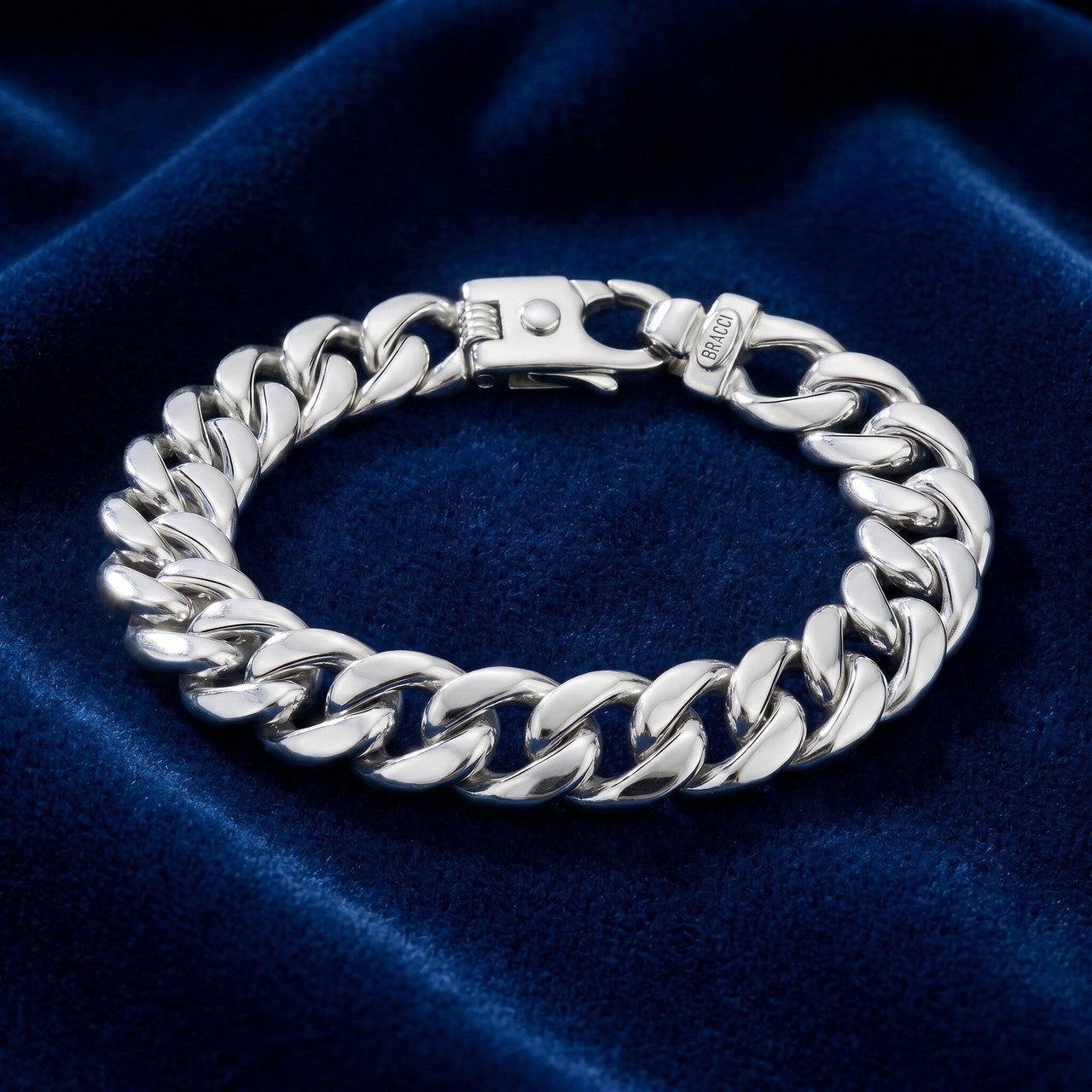 Men's 14k Gold (74gram) or Platinum (139gram) 12mm Link Bracelet 8.5"
