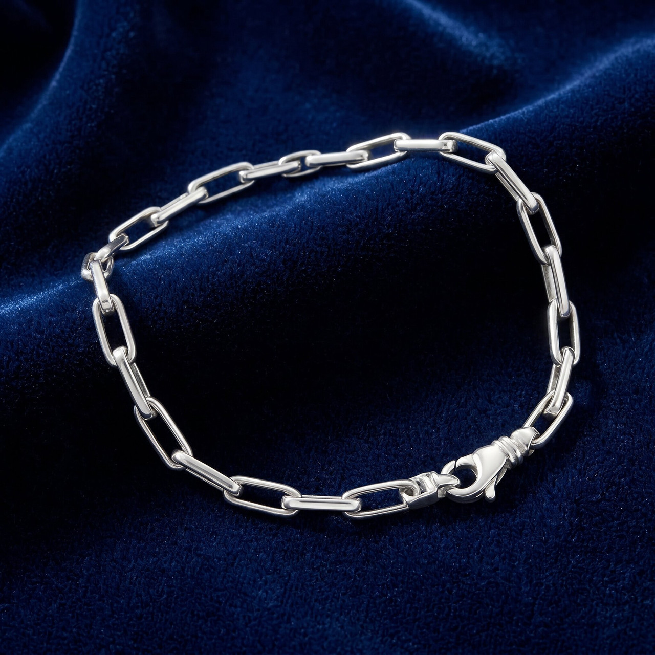 Men's 14k Gold (15gram) or Platinum (26gram) 4mm Link Bracelet 8.5"