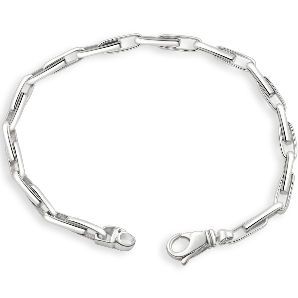 Men's 14k Gold (15gram) or Platinum (26gram) 4mm Link Bracelet 8.5"