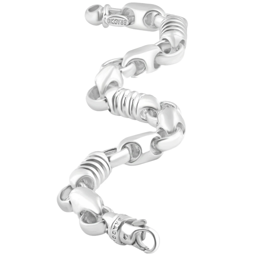 Men's Figaro 14k Gold (92gram) or Platinum (172gram) 10.5mm Link Bracelet 9"