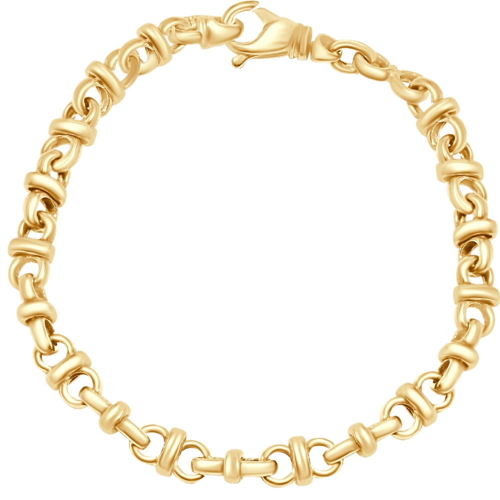 Men's 14k Gold (25gram) or Platinum (40gram) 7mm Link Bracelet 8.5"