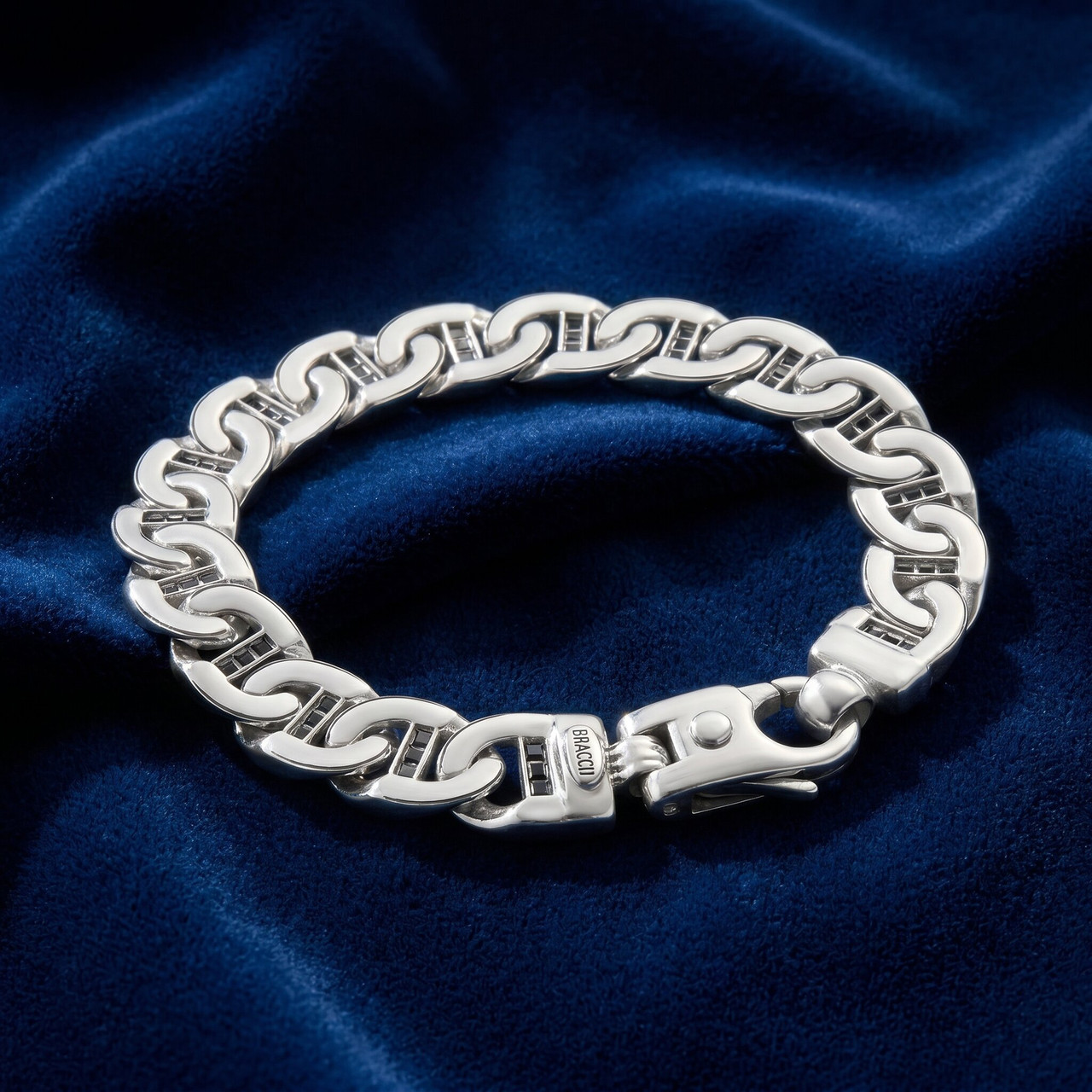 Men's 14k Gold (79gram) or Platinum (127gram) 12mm Link Bracelet 8.5"