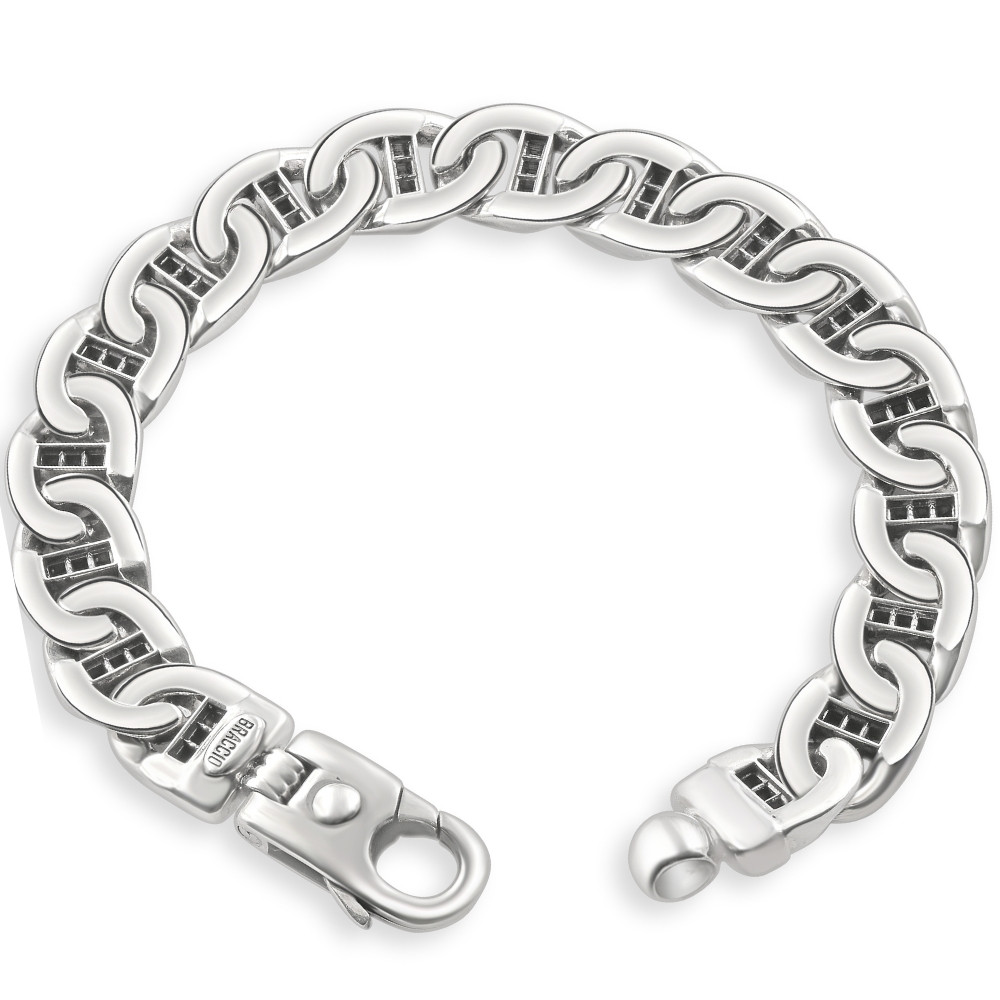 Men's 14k Gold (79gram) or Platinum (127gram) 12mm Link Bracelet 8.5"