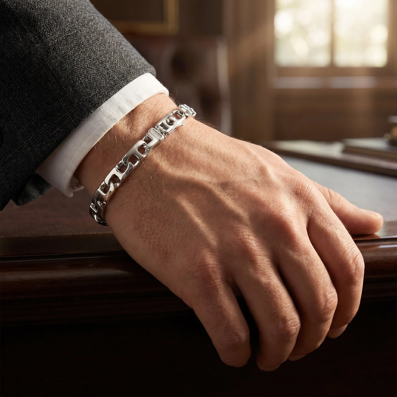 Men's 14k Gold (22gram) or Platinum (35gram) 6mm Link Bracelet 8.5"