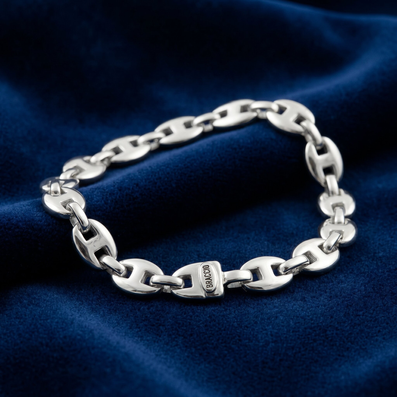 Men's Marine 14k Gold (40gram) or Platinum (75gram) 8.5mm Link Bracelet 8"
