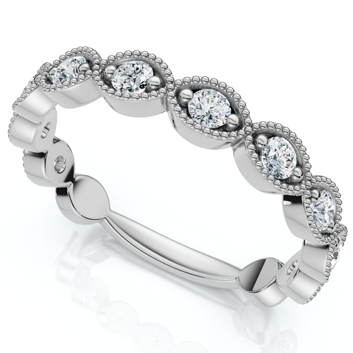 3/8ct Vintage Diamond Stackable Wedding Ring Womens Stackable Band 14k Gold (H-I, I1)