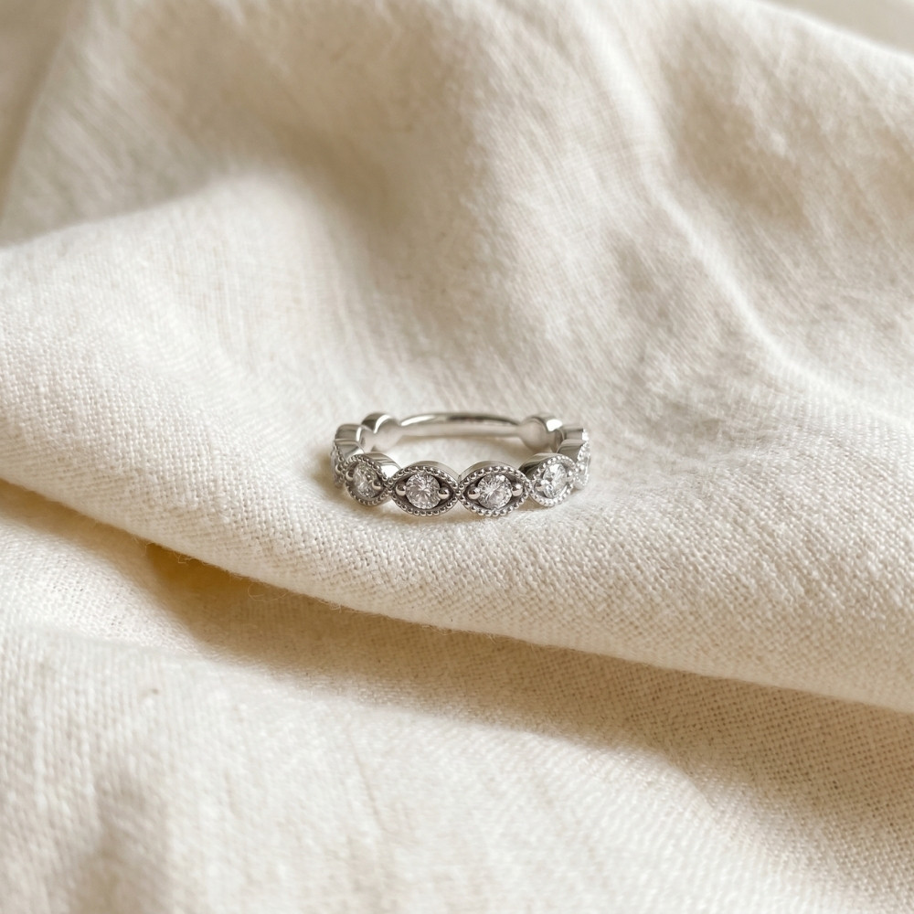 3/8ct Vintage Diamond Stackable Wedding Ring Womens Stackable Band 14k Gold (H-I, I1)