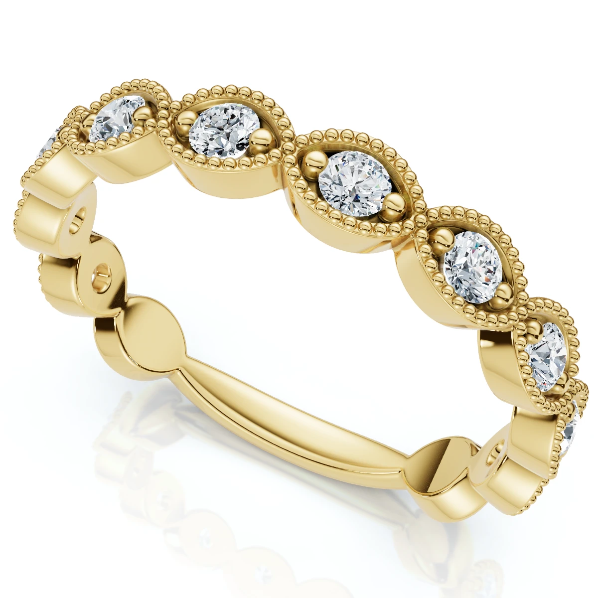 3/8ct Vintage Diamond Stackable Wedding Ring Womens Stackable Band 14k Gold (H-I, I1)