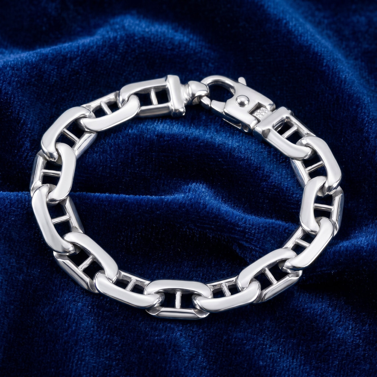 Men's Marine 14k Gold (60gram) or Platinum (112gram) 12mm Link Bracelet 8.5"