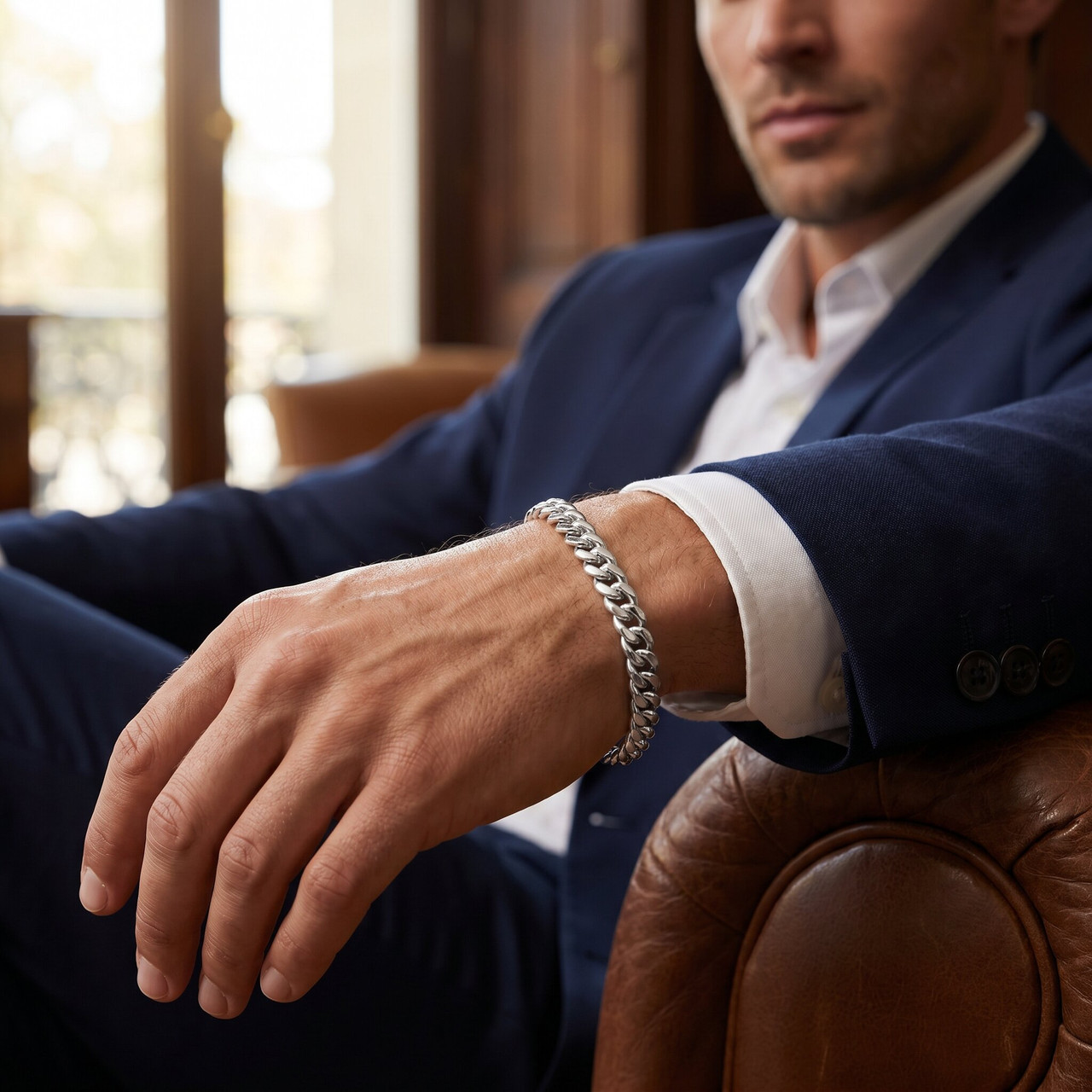 Men's 14k Gold (18gram) or Platinum (33gram) 5.5mm Link Bracelet 8.5"