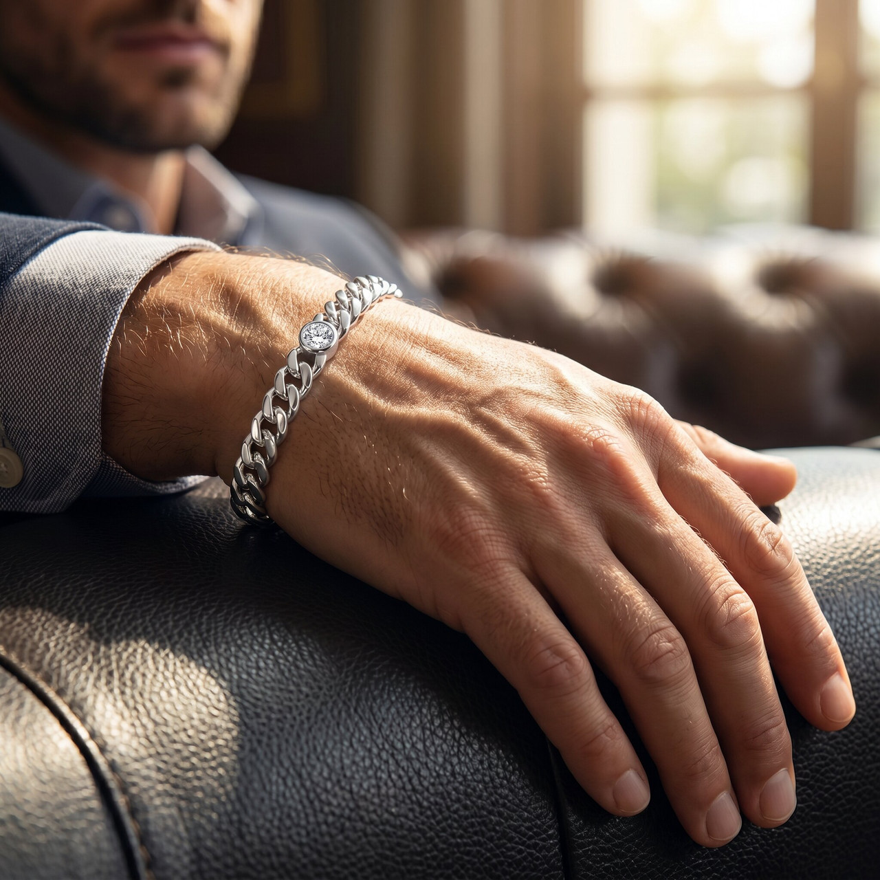 Men's 14k Gold (18gram) or Platinum (33gram) 5.5mm Link Bracelet 8.5"