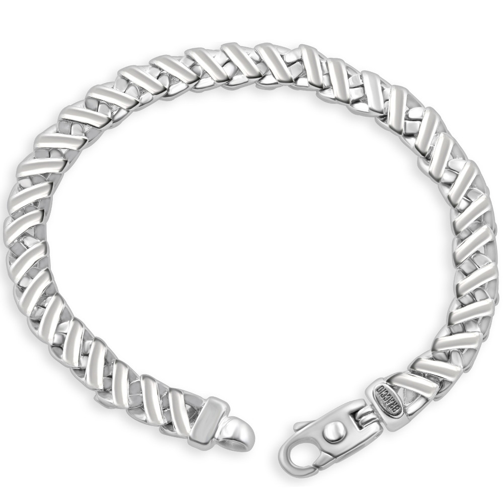 Men's 14k Gold (50gram) or Platinum (94gram) 8mm Link Bracelet 8.5"