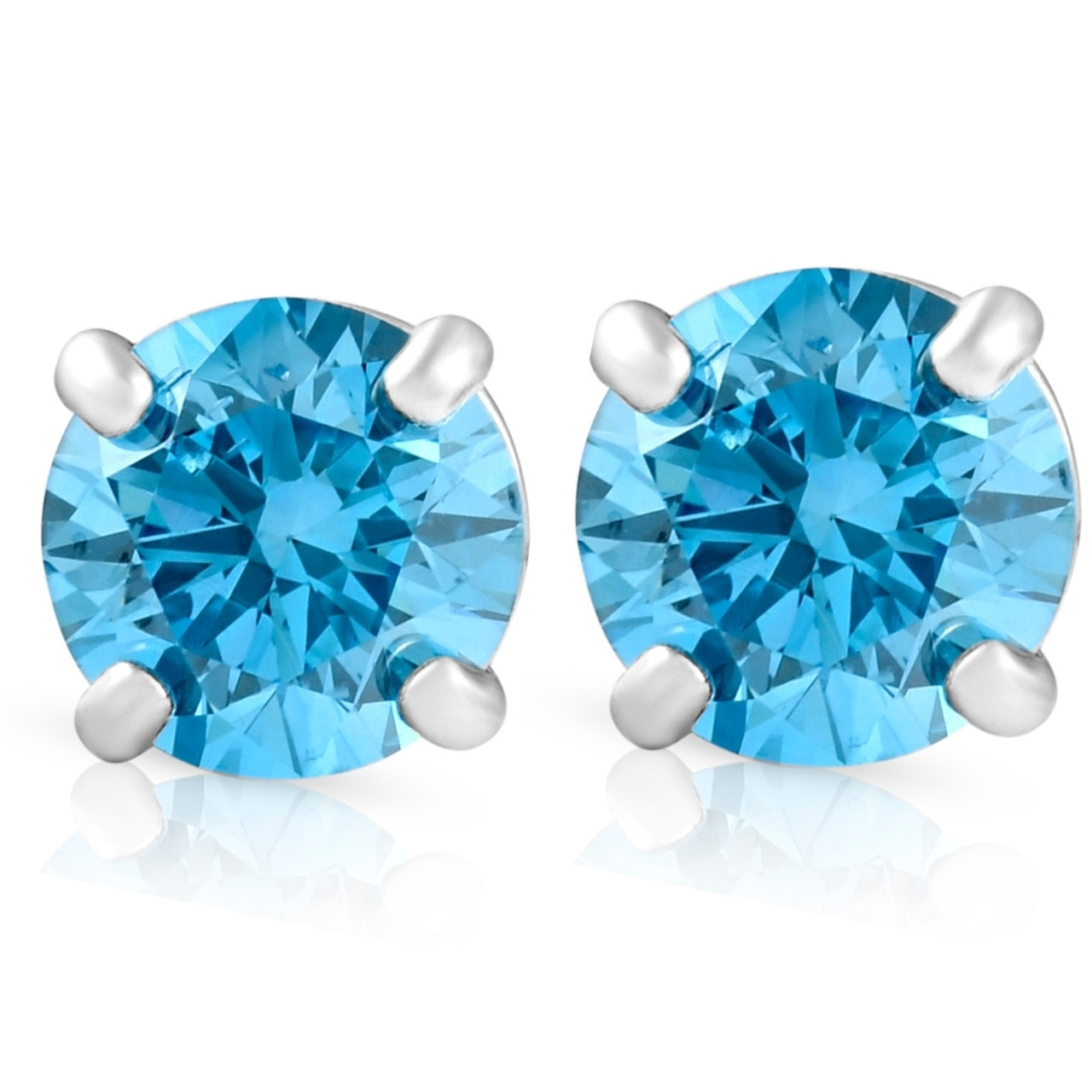 Blue diamond earrings white shop gold