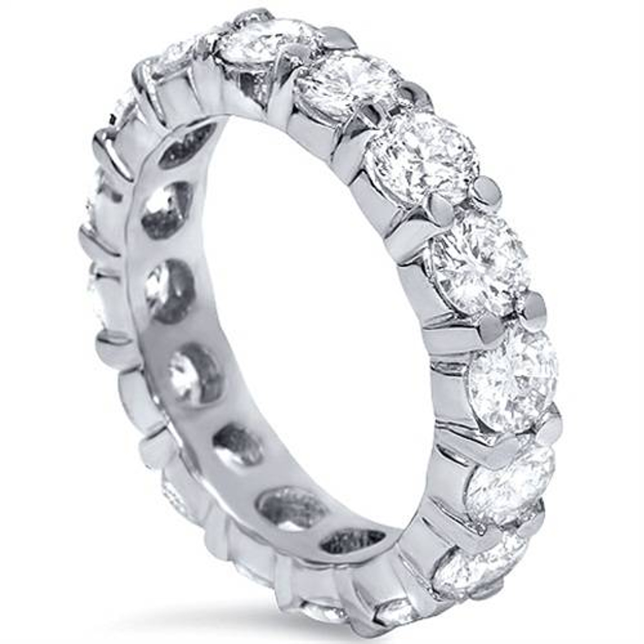 4ct Diamond Eternity Round Solitaire Wedding Ring 14K White Gold (G-H, SI) 4ct Diamond Eternity Round Solitaire Wedding Ring 14K White Gold (G-H, SI)