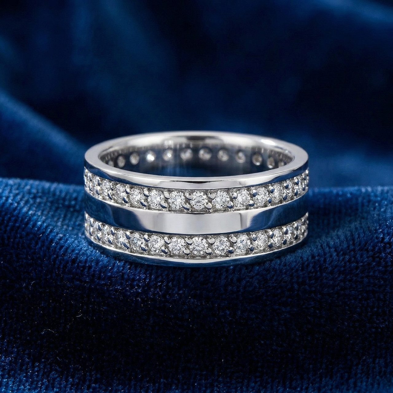 10K White Gold 1 1/2ct Diamond Eternity Ring Wedding Band (G-H, I1)