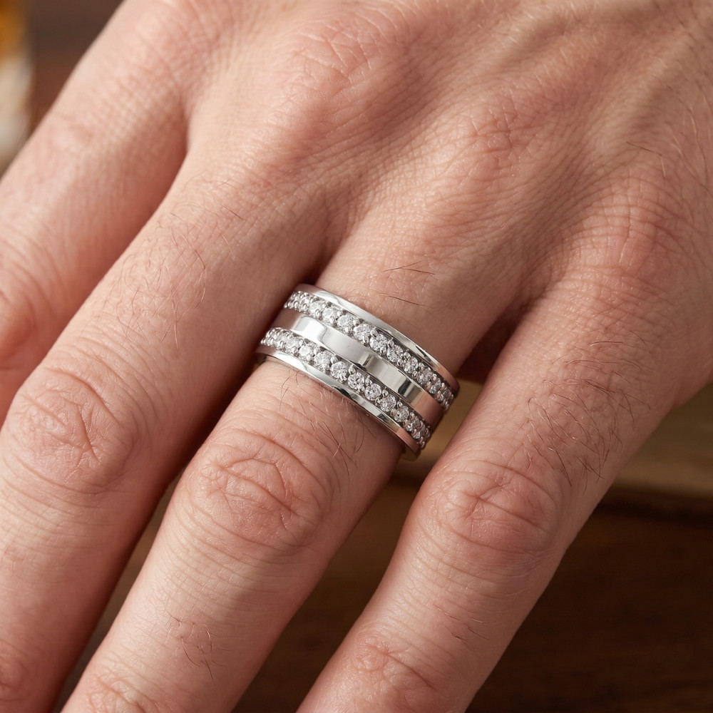 10K White Gold 1 1/2ct Diamond Eternity Ring Wedding Band (G-H, I1)