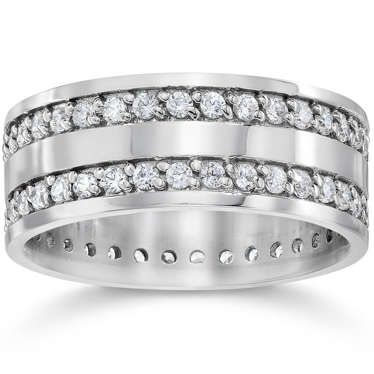 10K White Gold 1 1/2ct Diamond Eternity Ring Wedding Band (G-H, I1)