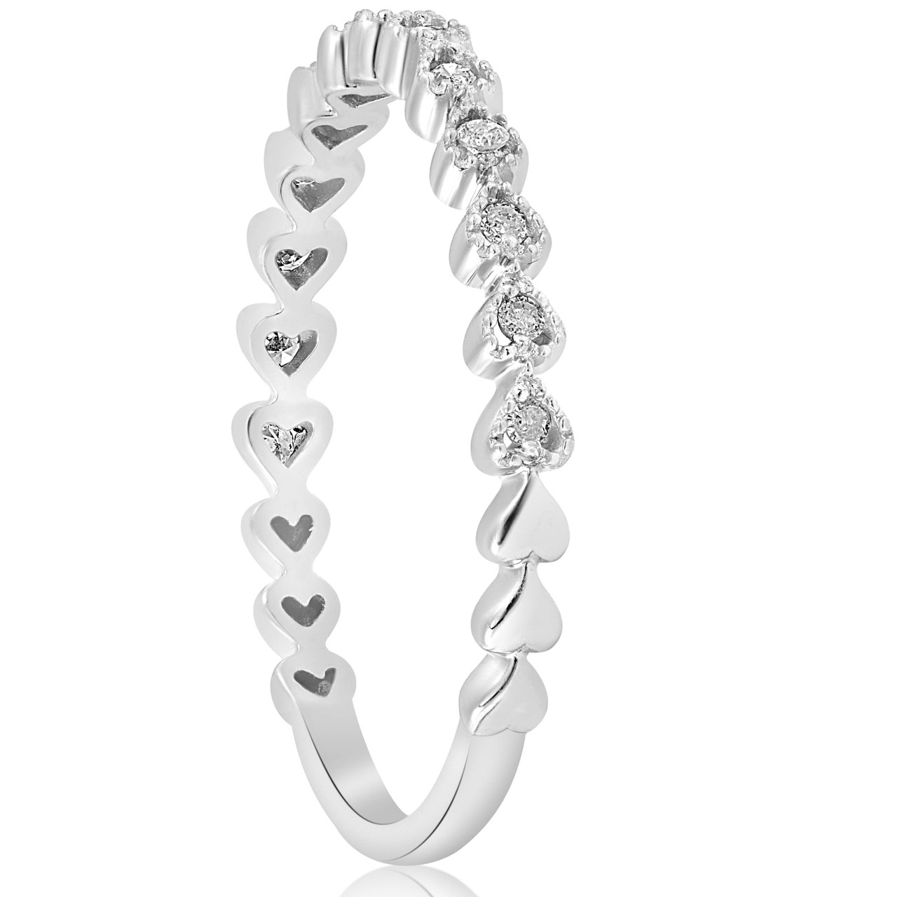 Stackable Diamond Wedding Ring 14k White Gold (G-H, I1)