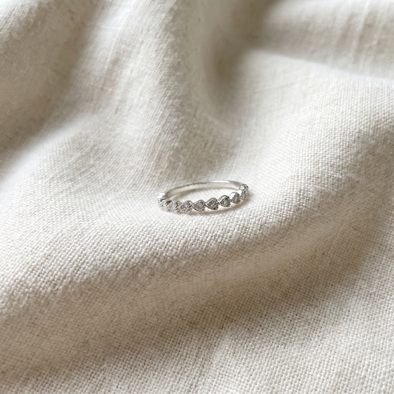 Stackable Diamond Wedding Ring 14k White Gold (G-H, I1)