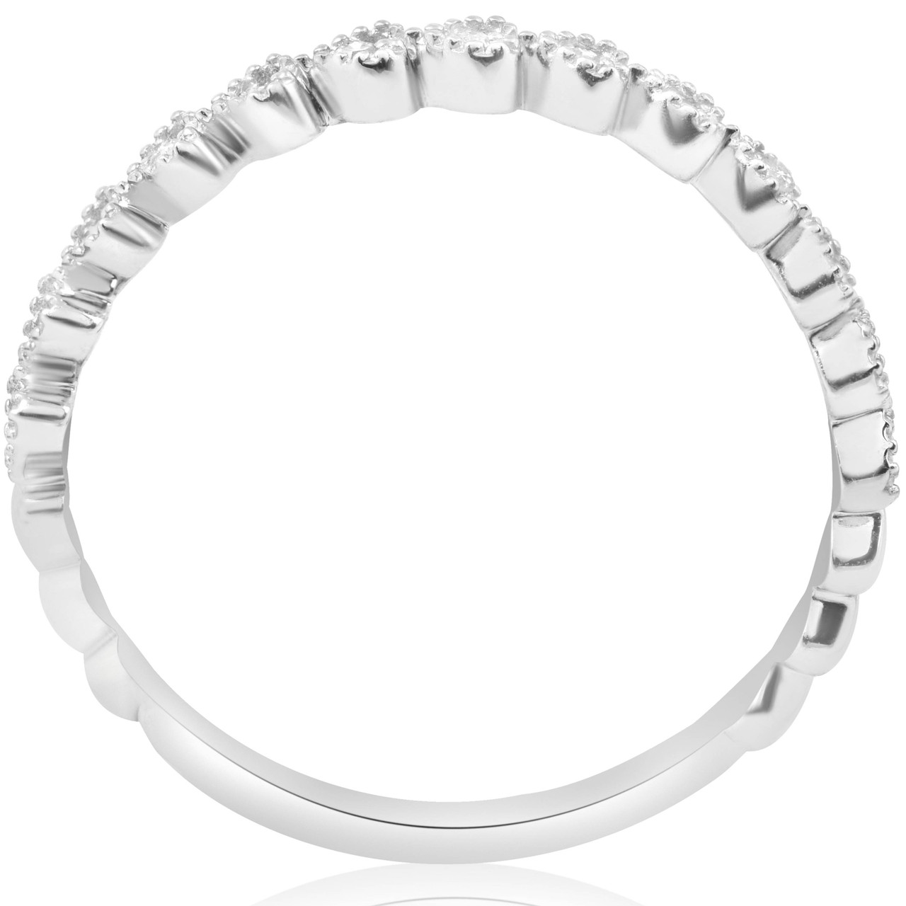 Stackable Diamond Wedding Ring 14k White Gold