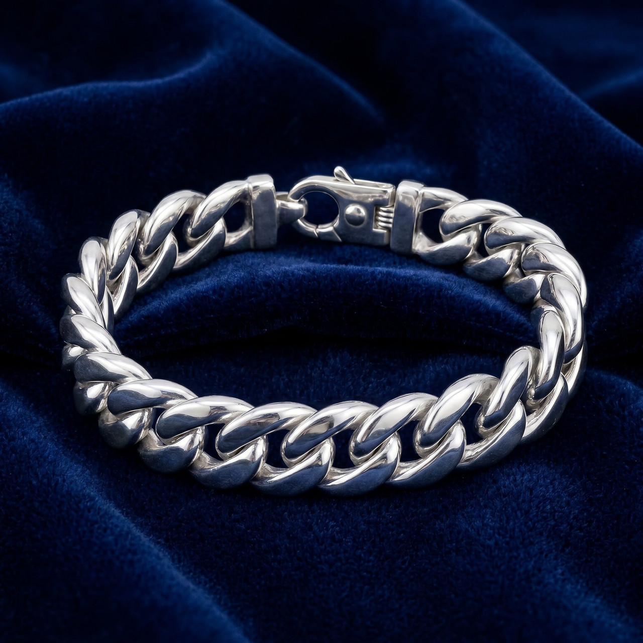 Men's 14k Gold (124gram) or Platinum (233gram) 15mm Link Bracelet 9"