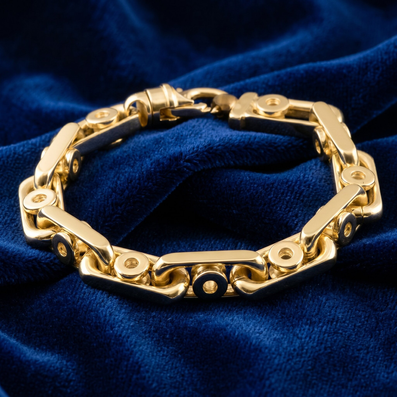 Men's 14k Gold (178gram) or Platinum (334gram) 12mm Link Bracelet 8.5"