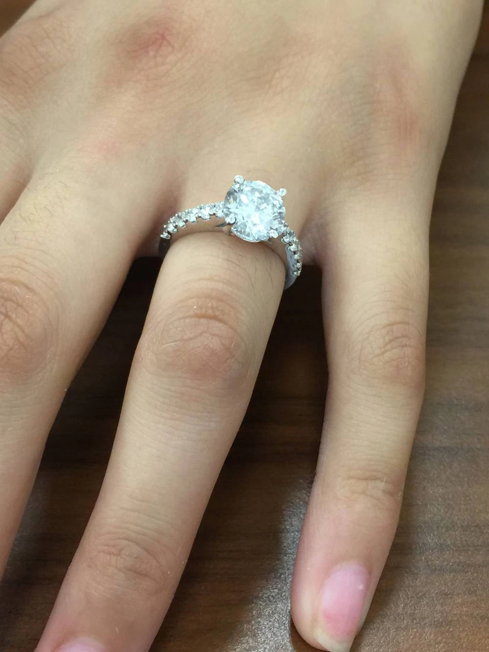 2 ct TDW Diamond Engagement Ring Solitaire With Accents 14K White Gold (G-H, SI)