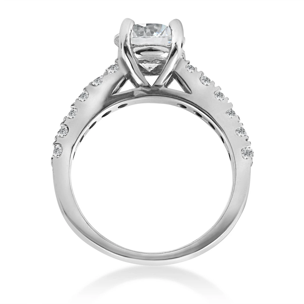 2 ct TDW Diamond Engagement Ring Solitaire With Accents 14K White Gold (G-H, SI)